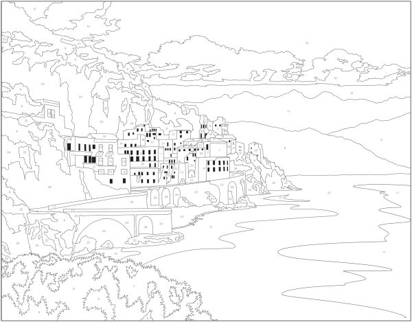 Coloriage par numéros – Paysages – Image 2