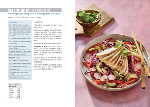 Extrait intérieur - recette de salade de poulet grillé