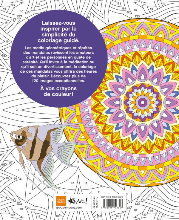 Grand livre de coloriage par numéros - Mandalas - Image 4