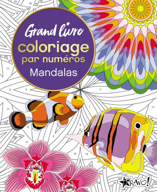 Grand livre de coloriage par numéros - Mandalas